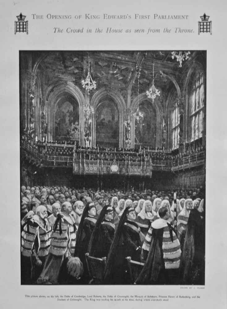 The Opening of King Edward's First Parliament : The Crowd in the House as seen from the Throne. 1901.