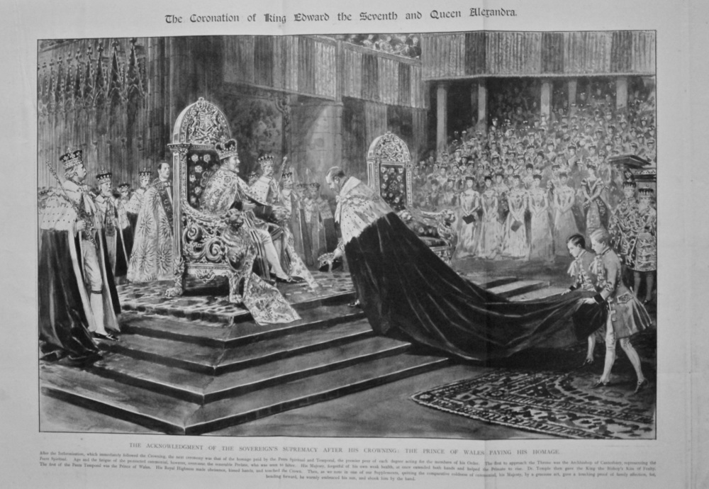 The Coronation of King Edward the Seventh and Queen Alexandra. The Acknowledgment of the Sovereign's Supremacy after his Crowning : The Prince of Wale