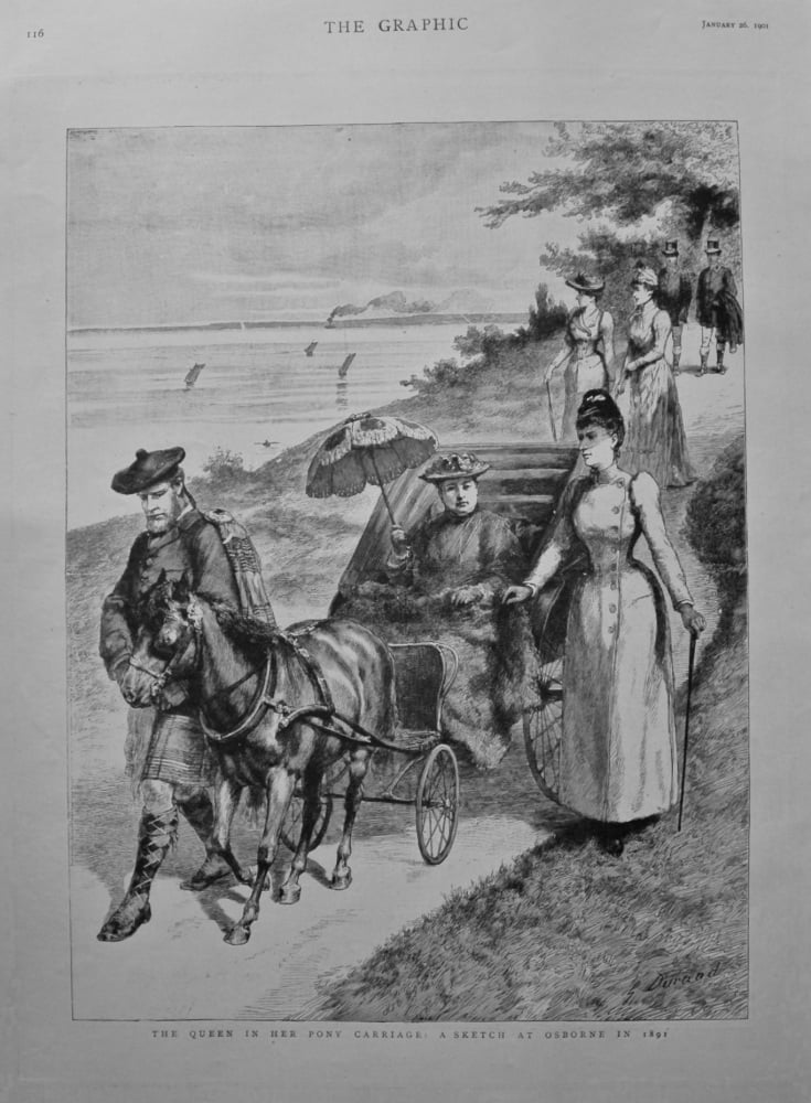 The Queen in Her Pony Carriage : A Sketch at Osborne in 1891. 