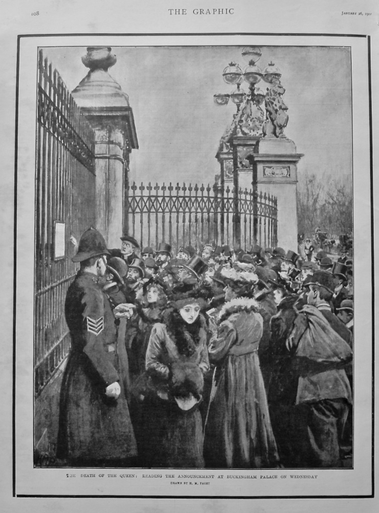 The Death of the Queen ; Reading the Announcement at Buckingham Palace on Wednesday. 1901.