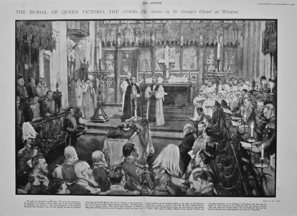 The Burial of Queen Victoria the Good - The Service in St. George's Chapel at Windsor. 1901