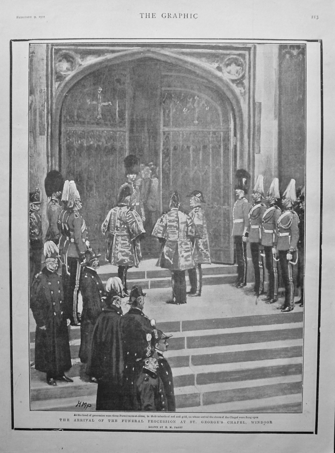 The Arrival of the Funeral Procession at St. George's Chapel, Windsor. (Fun