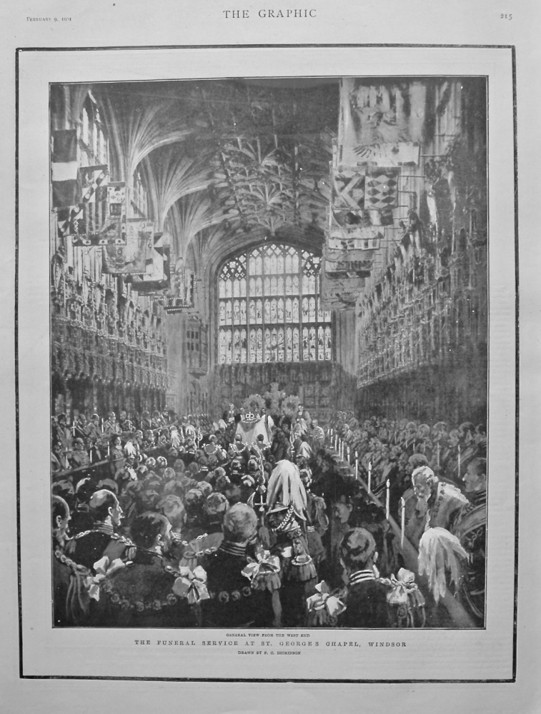 The Funeral Service at St. George's Chapel, Windsor. (Funeral of Queen Victoria) 1901.
