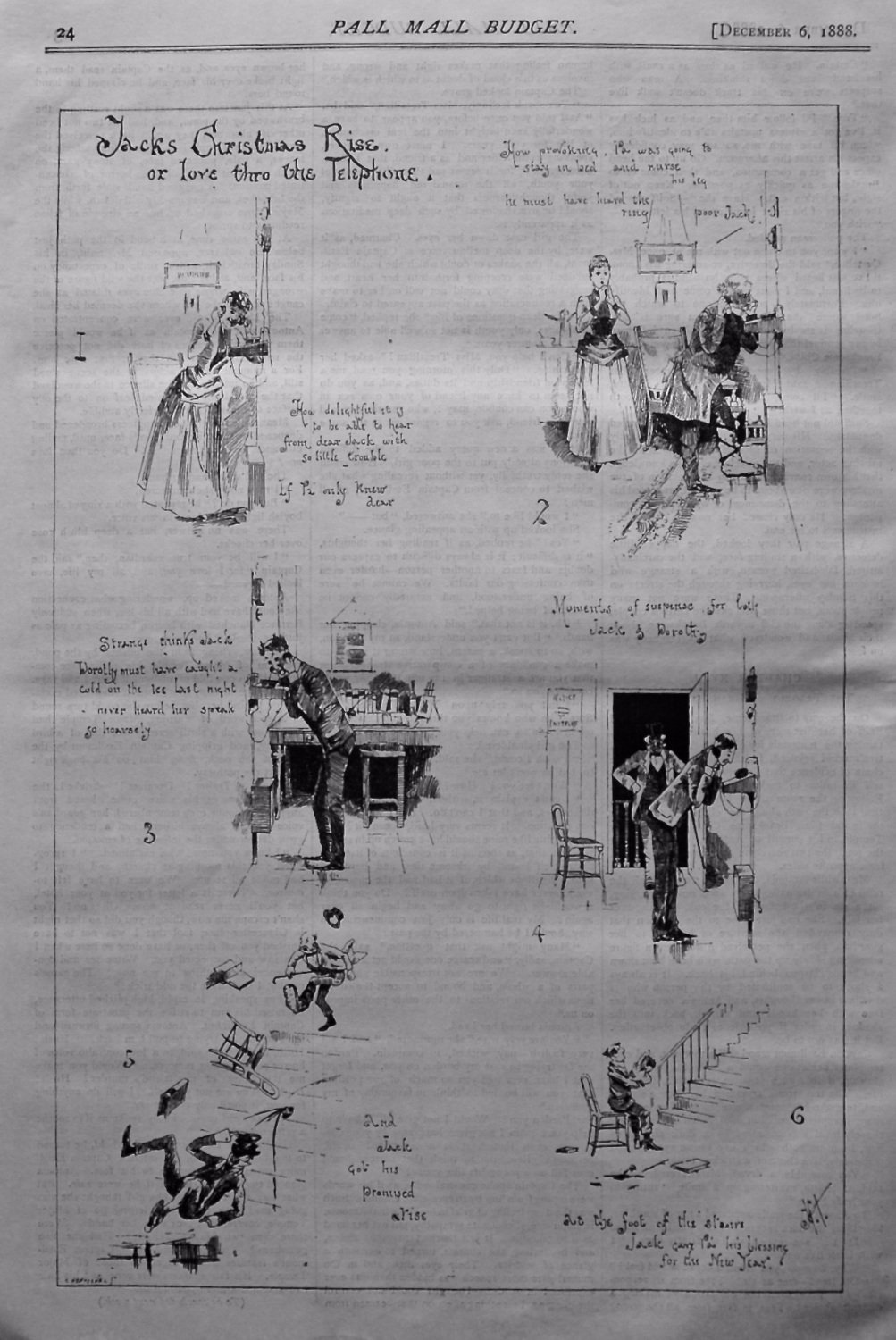 Jacks Christmas Rise. or Love thro the Telephone. 1888.