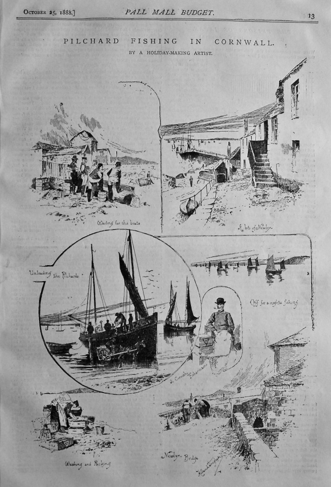 Pilchard Fishing in Cornwall. 1888.