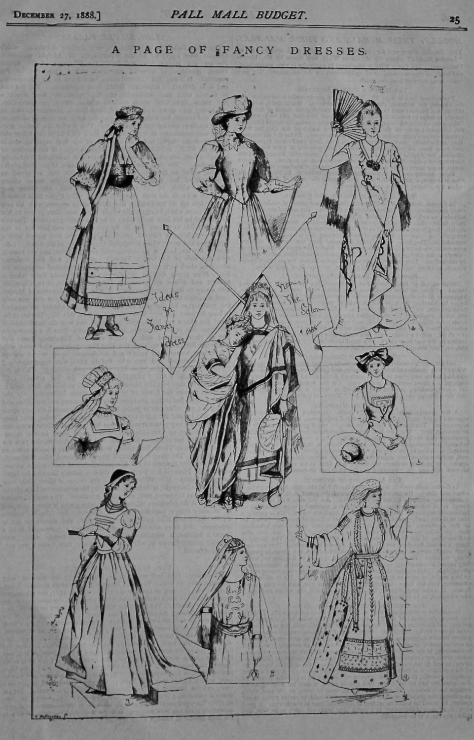 A Page of Fancy Dresses. Ideas for Fancy dress from the Salon 1888. 