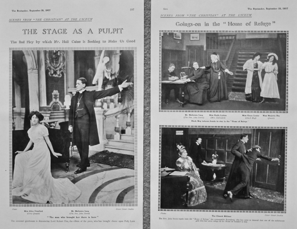 Scenes from "The Christian" at the Lyceum. 1907.