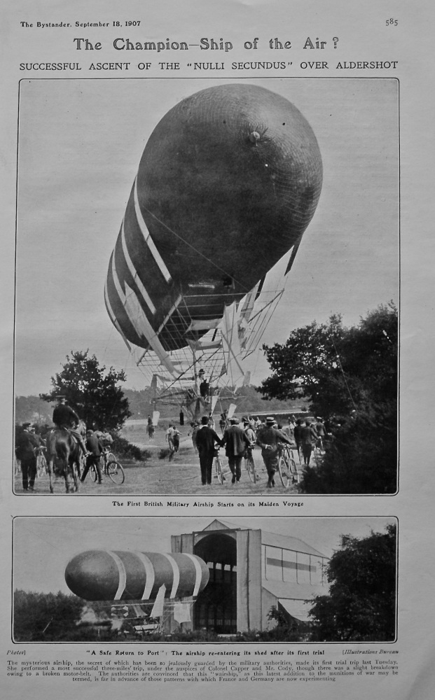 The Champion-Ship of the Air ? : Successful Ascent of the "Nulli Secundus" over Aldershot. 1907.