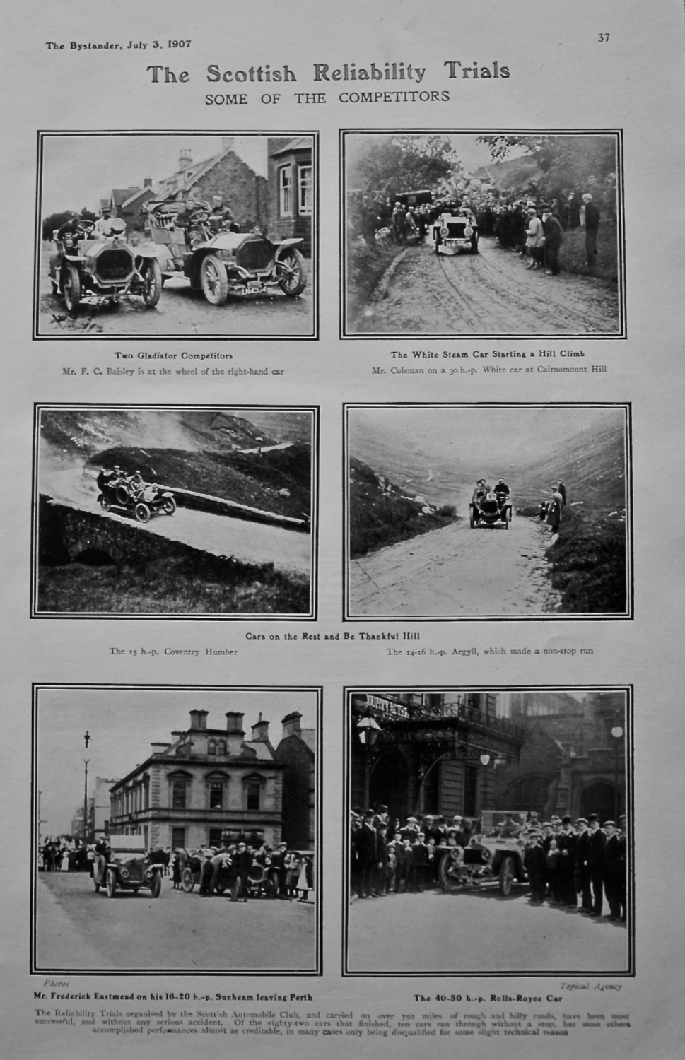 The Scottish Reliability Trials : Some of the Competitors.  1907.