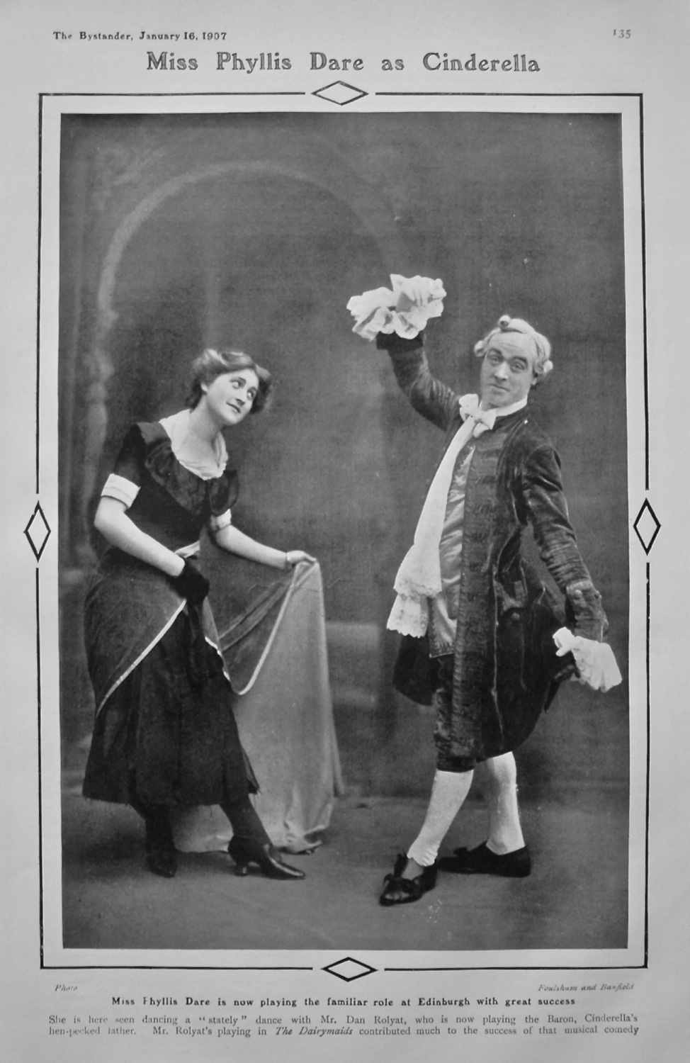 Miss Phyllis Dare as Cinderella. 1907.