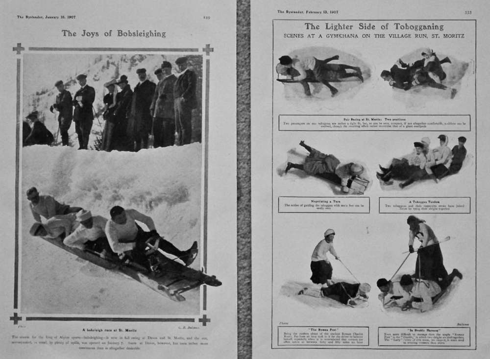 The Lighter Side of Tobogganing & The Joys of Bobsleighing.  1907.