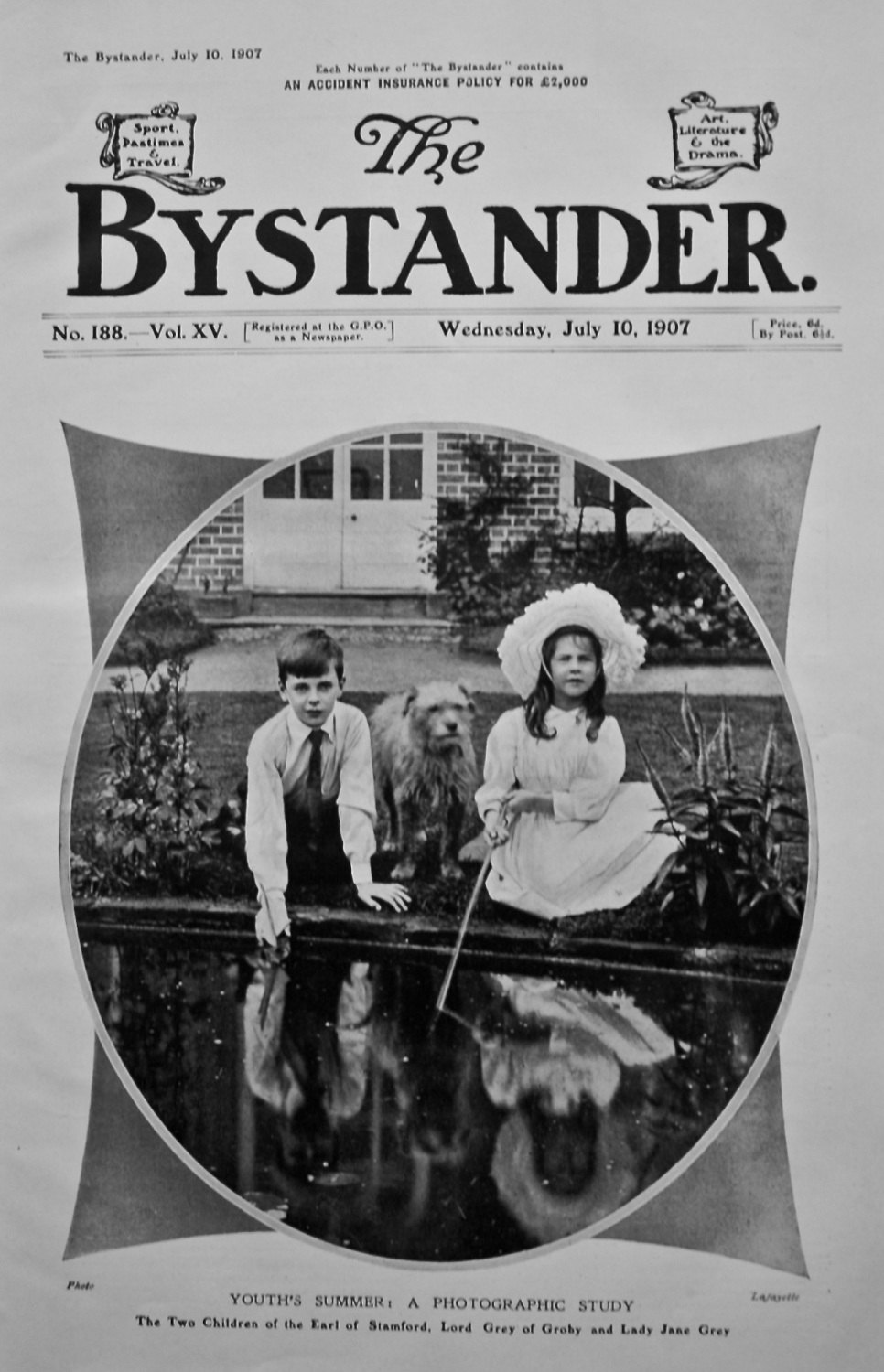 The Bystander, July 10th, 1907. (Front Page)  Youth's Summer : A Photograph