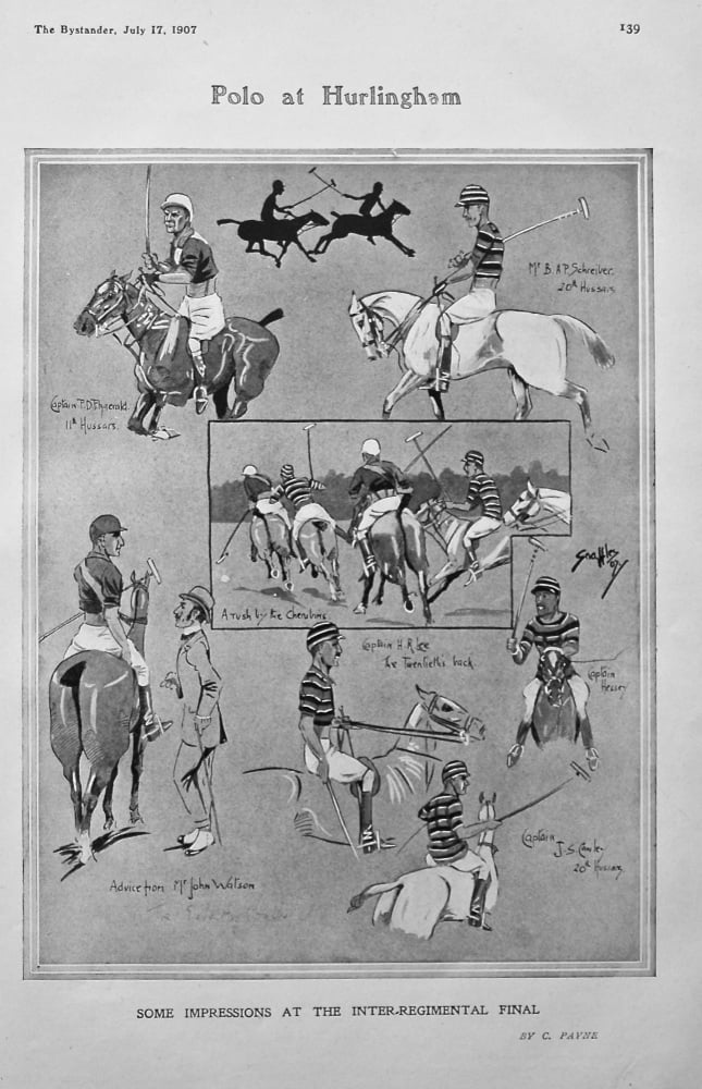 Polo at Hurlingham : Some Impressions at the Inter-Regimental Final.  1907.