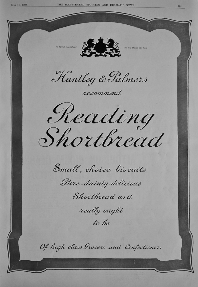 Huntley & Palmers. (Reading Shortbread) 1908.