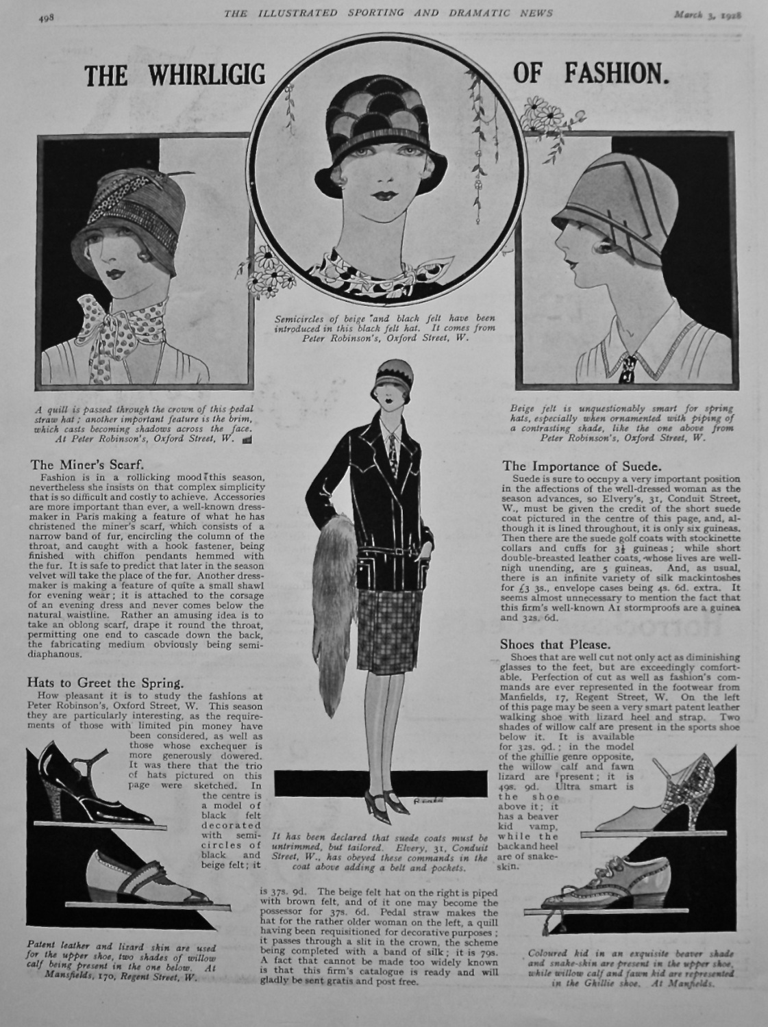 The Whirligig of Fashion. (Fashion Article with Illustrations.) 1928.