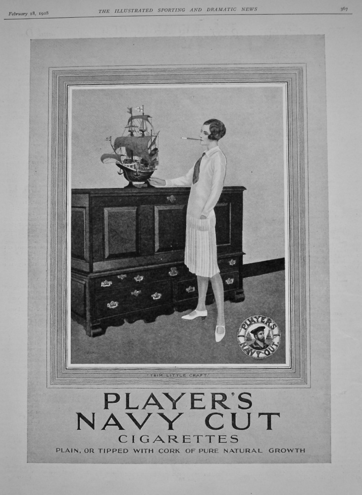 Player's Navy Cut Cigarettes. 1928.