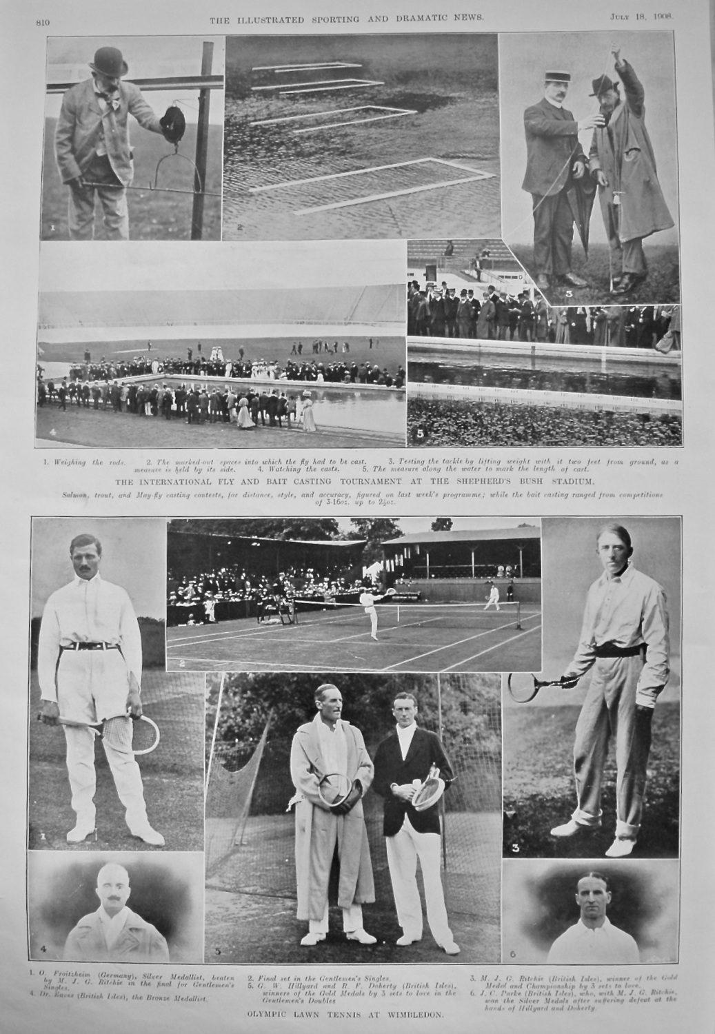 Olympic Lawn Tennis at Wimbledon. 1908.