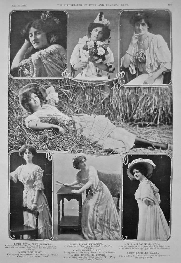 Actresses on the Stage.  1908.