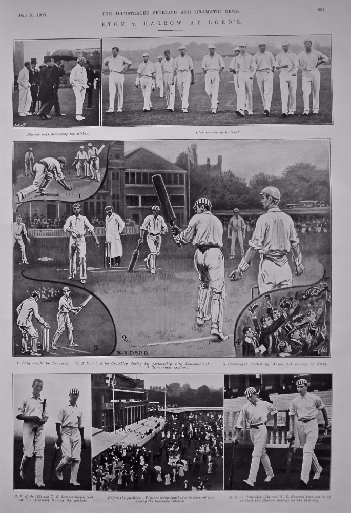 Eton v. Harrow at Lord's. (Cricket) 1908.