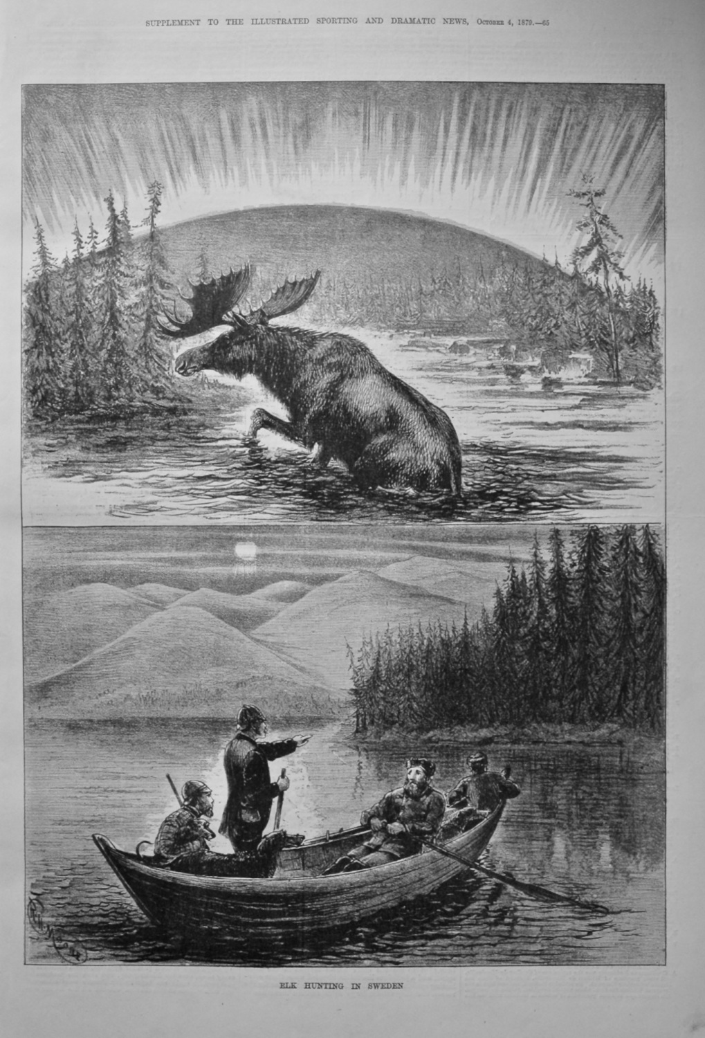 Elk Hunting in Sweden. 1879.
