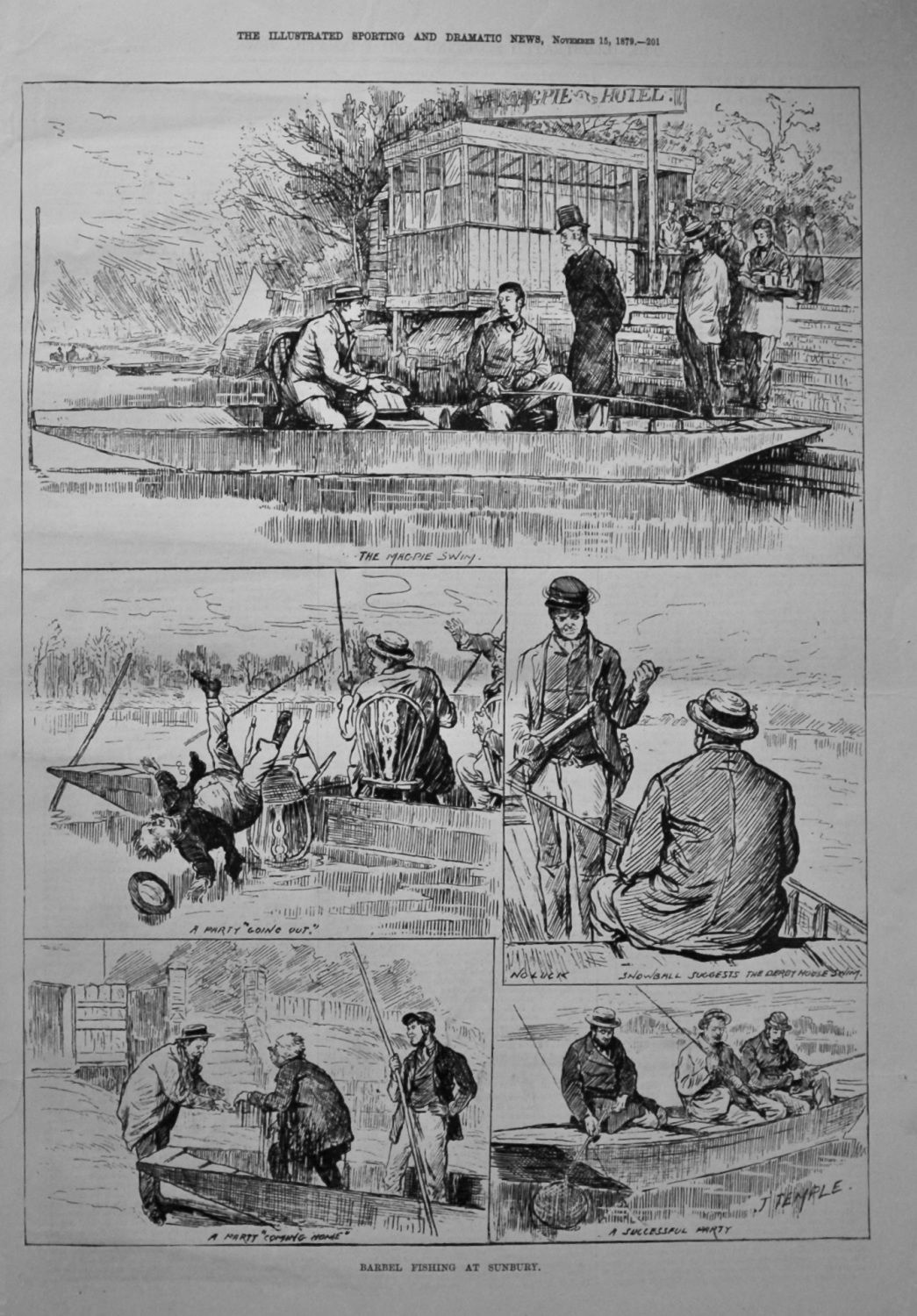 Barbel Fishing at Sunbury. 1879.