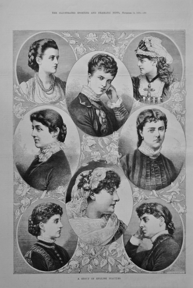 A Group of English Beauties.  1879.