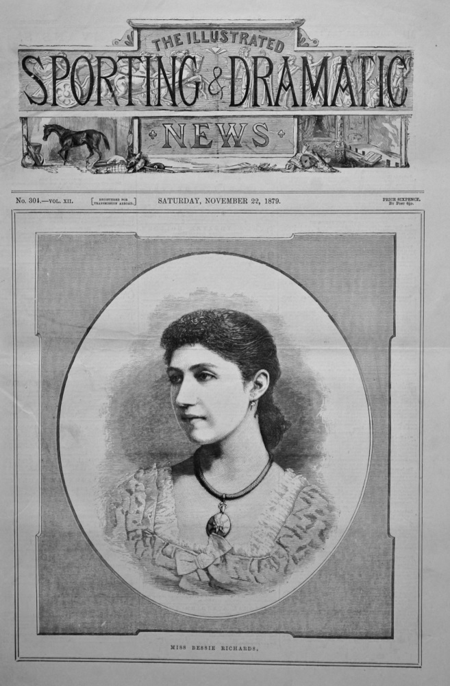 Miss Bessie Richards. (Front Page). 1879.