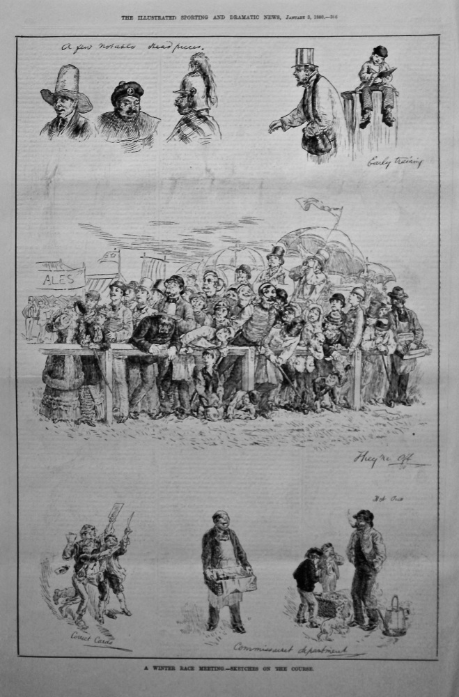 A Winter Race Meeting.- Sketches on the Course.  1880.