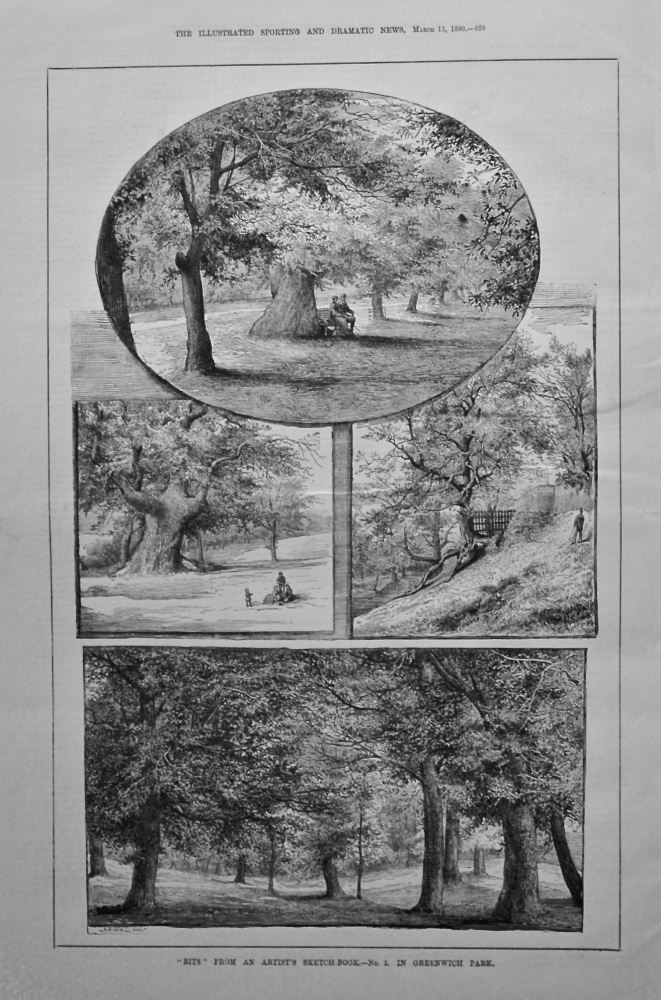 "Bits" from an Artist's Sketch-Book.- No. 2. in Greenwich Park. 1880.