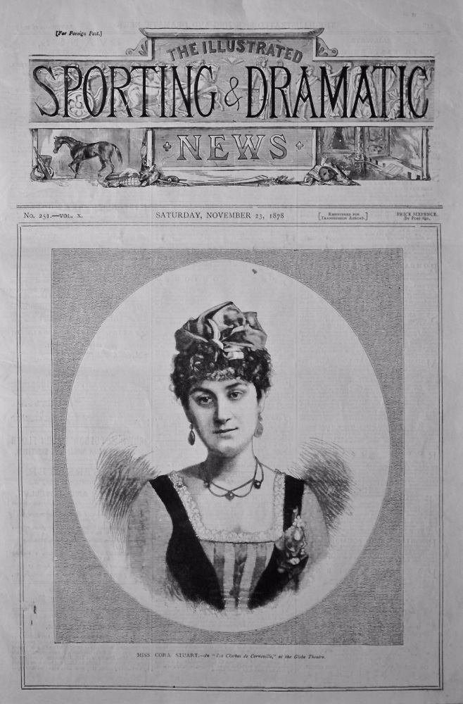 Miss Cora Stuart.- In "Les Cloches de Corneville," at the Globe Theatre.  1878.