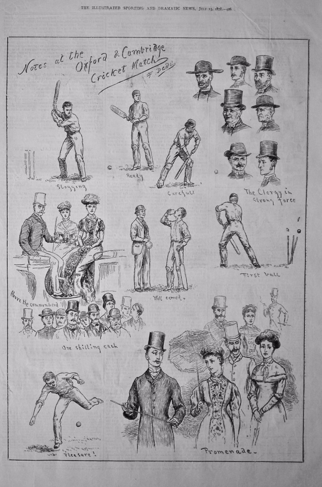 Notes at the Oxford & Cambridge Cricket Match. 1878.