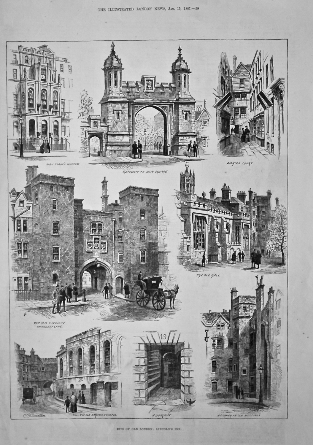 Bits of Old London : Lincoln's Inn.  1887.