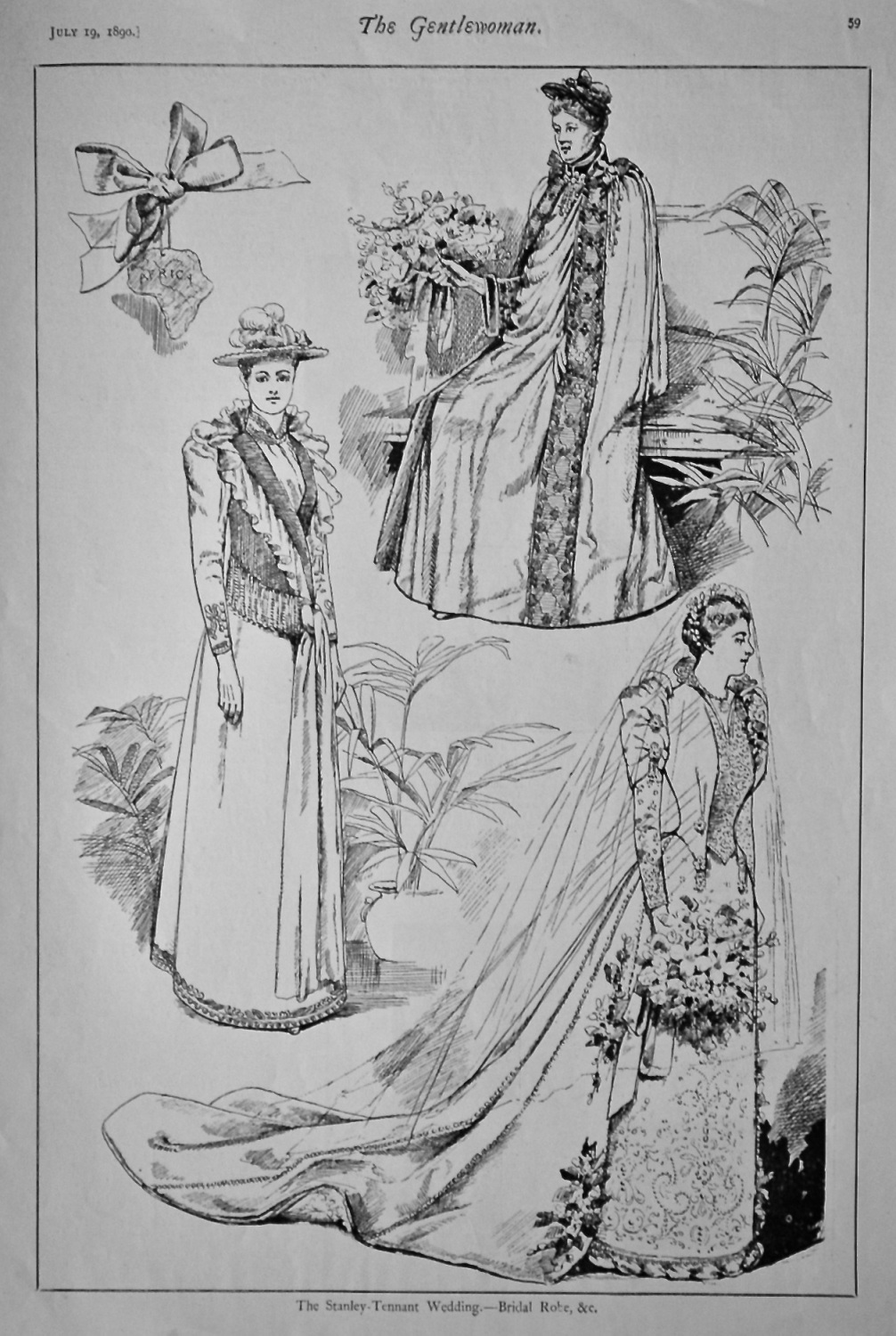 The Stanley-Tennant Wedding.- Bridal Robe, &c.  1890.