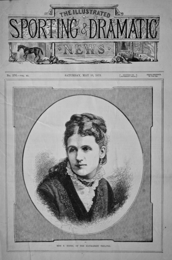 Miss B. Henri, of the Haymarket Theatre.  1879.