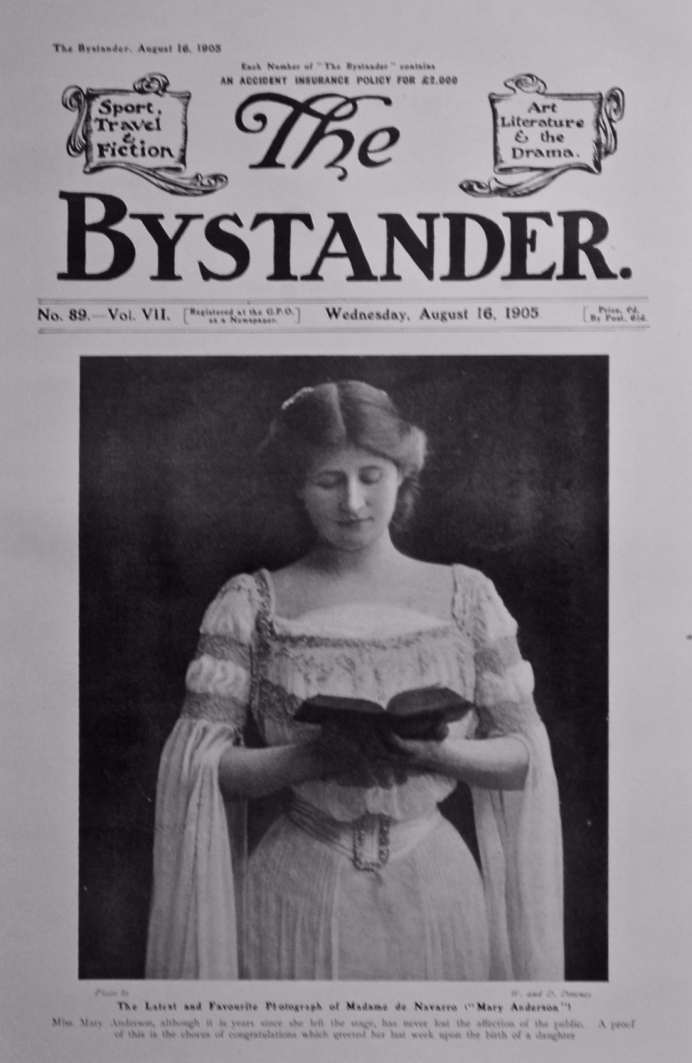 The Bystander, August 16th, 1905. (Front Page)  The Latest and Favourite Ph