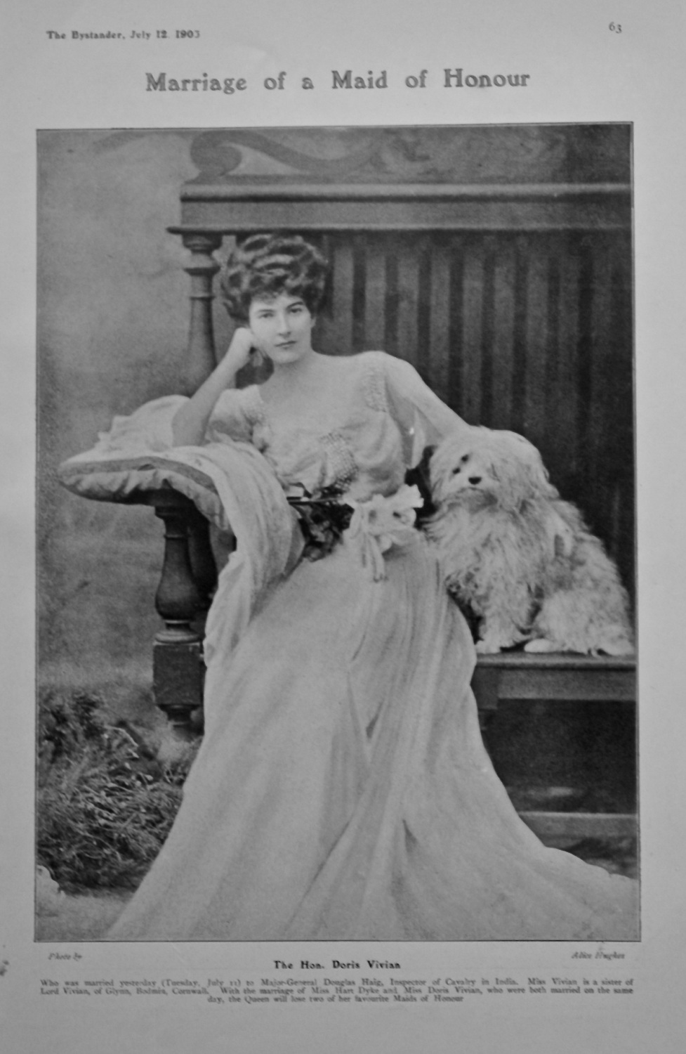 Marriage of a Maid of Honour :  The Hon. Doris Vivian.  1905.