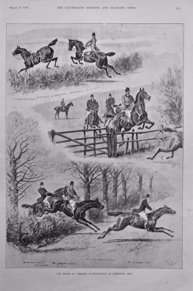 The House of Commons Point-to-Point at Burrough Hill.  1897.