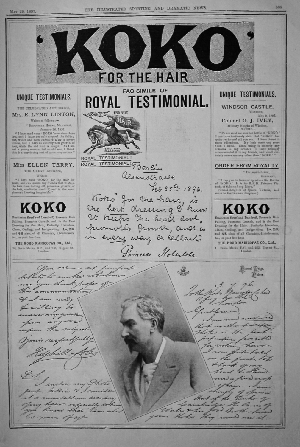 'KOKO' for the Hair.  1897.