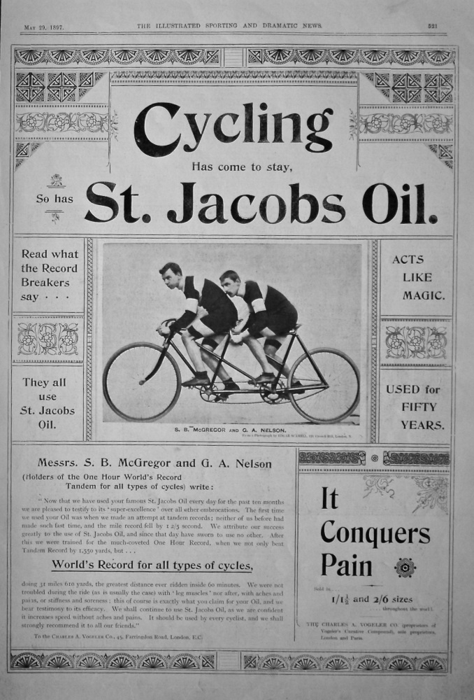 St. Jacobs Oil.  1897.
