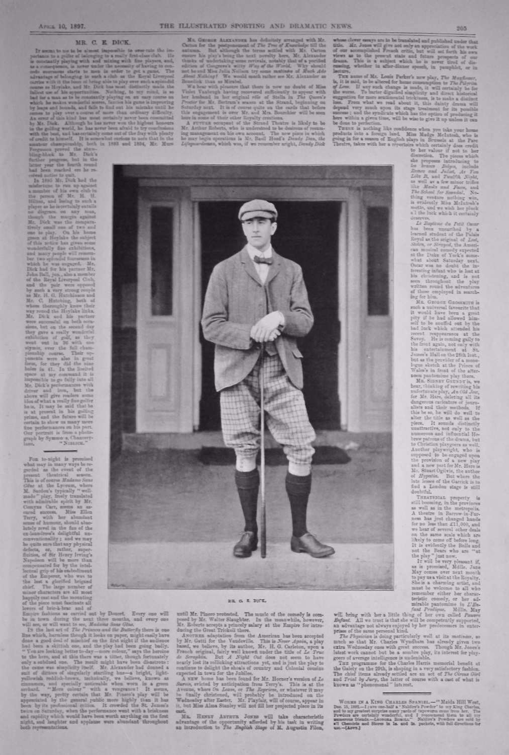M. C. E. Dick.  (Golfer).  1897.