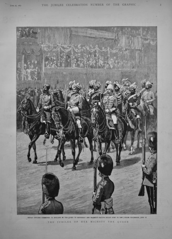 Indian Officers summoned to England by the Queen to Represent Her Majesty's Native Indian Army in the Jubilee Procession, June 21, 1887.