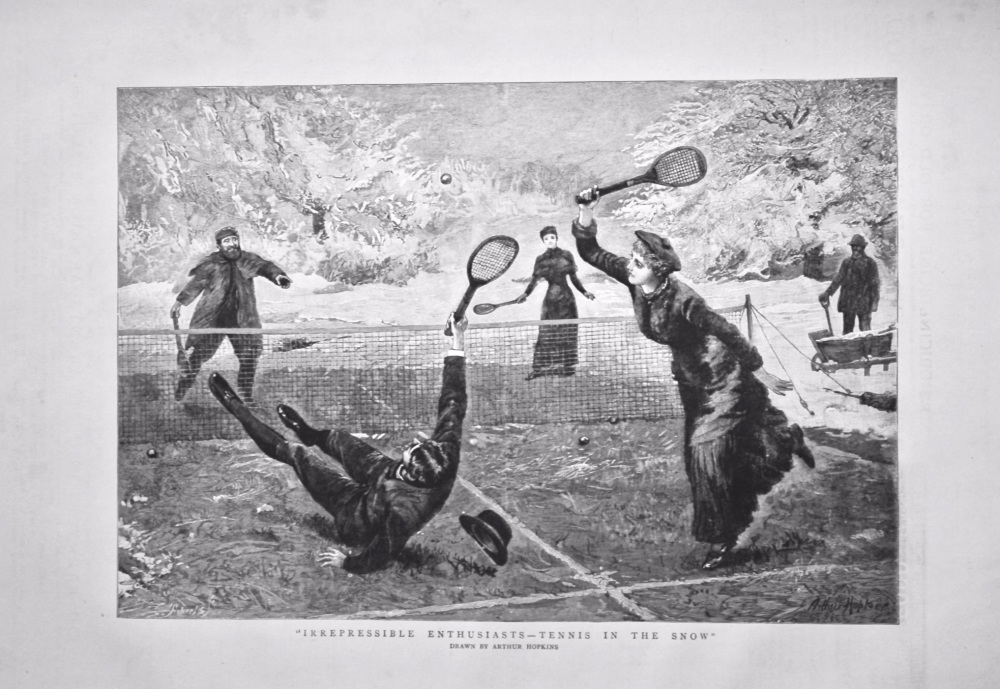 "Irrepressible Enthusiasts - Tennis in the Snow".  1884.