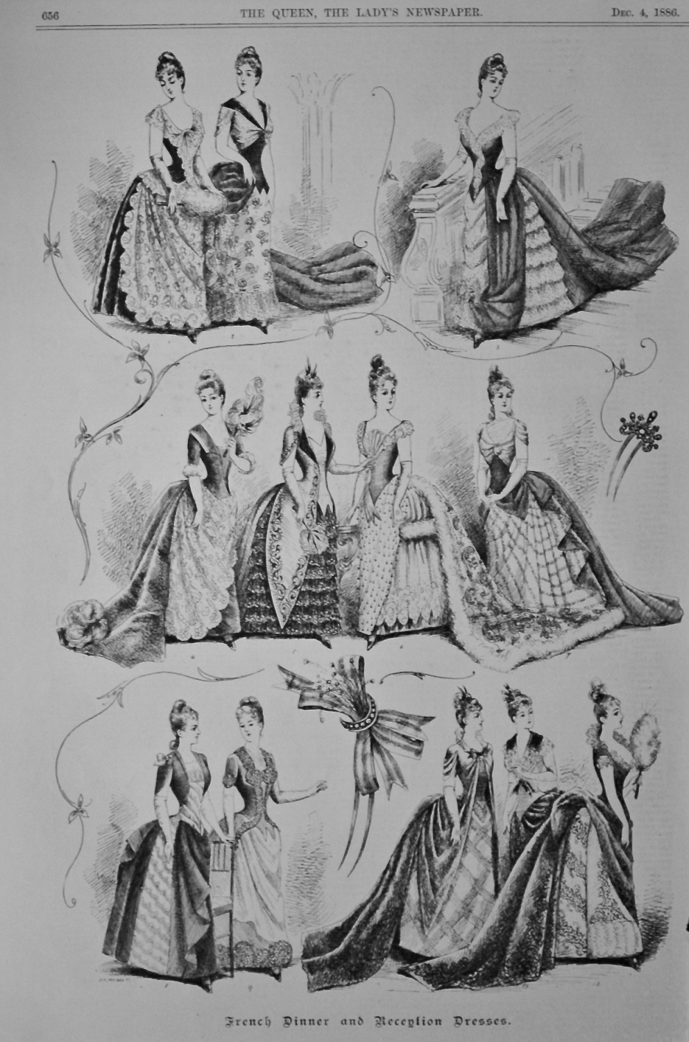 French Dinner and Reception Dresses.  1886.