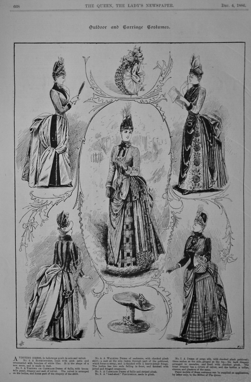 Outdoor and Carriage Costumes.  1886.