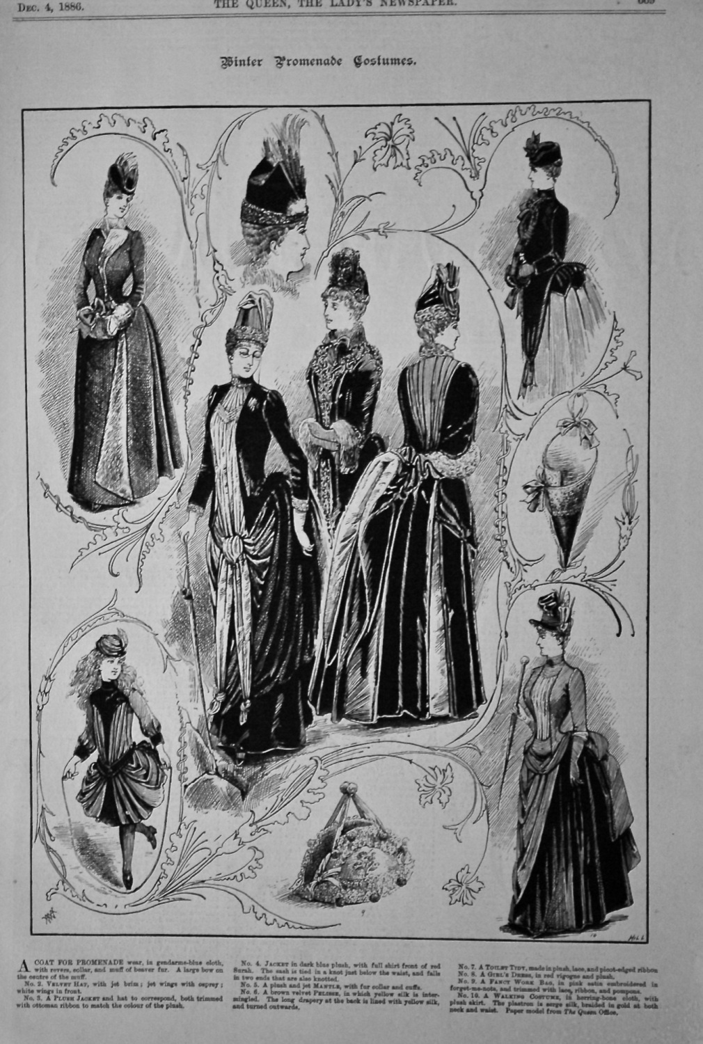 Winter Promenade Costumes.  1886.