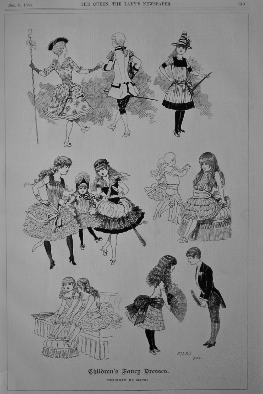 Children's Fancy Dresses. (Designed by MARS.)  1884.