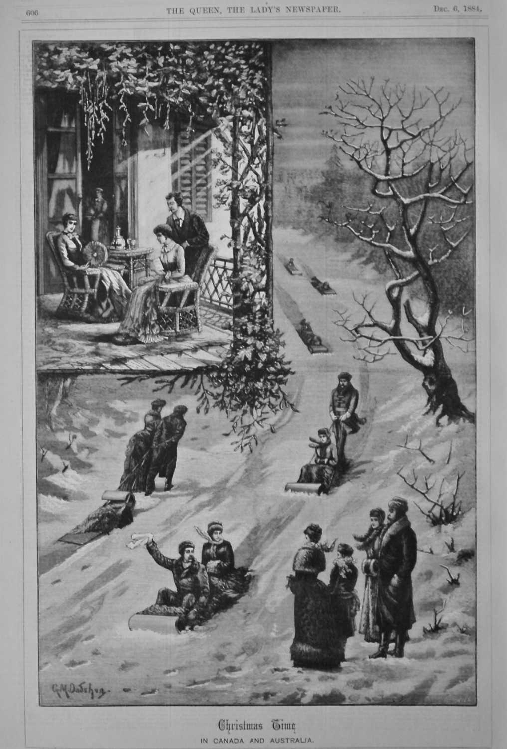 Christmas Time in Canada and Australia.  1884.