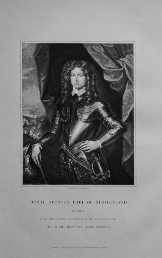 Henry Spencer, Earl of Sunderland.  1823.