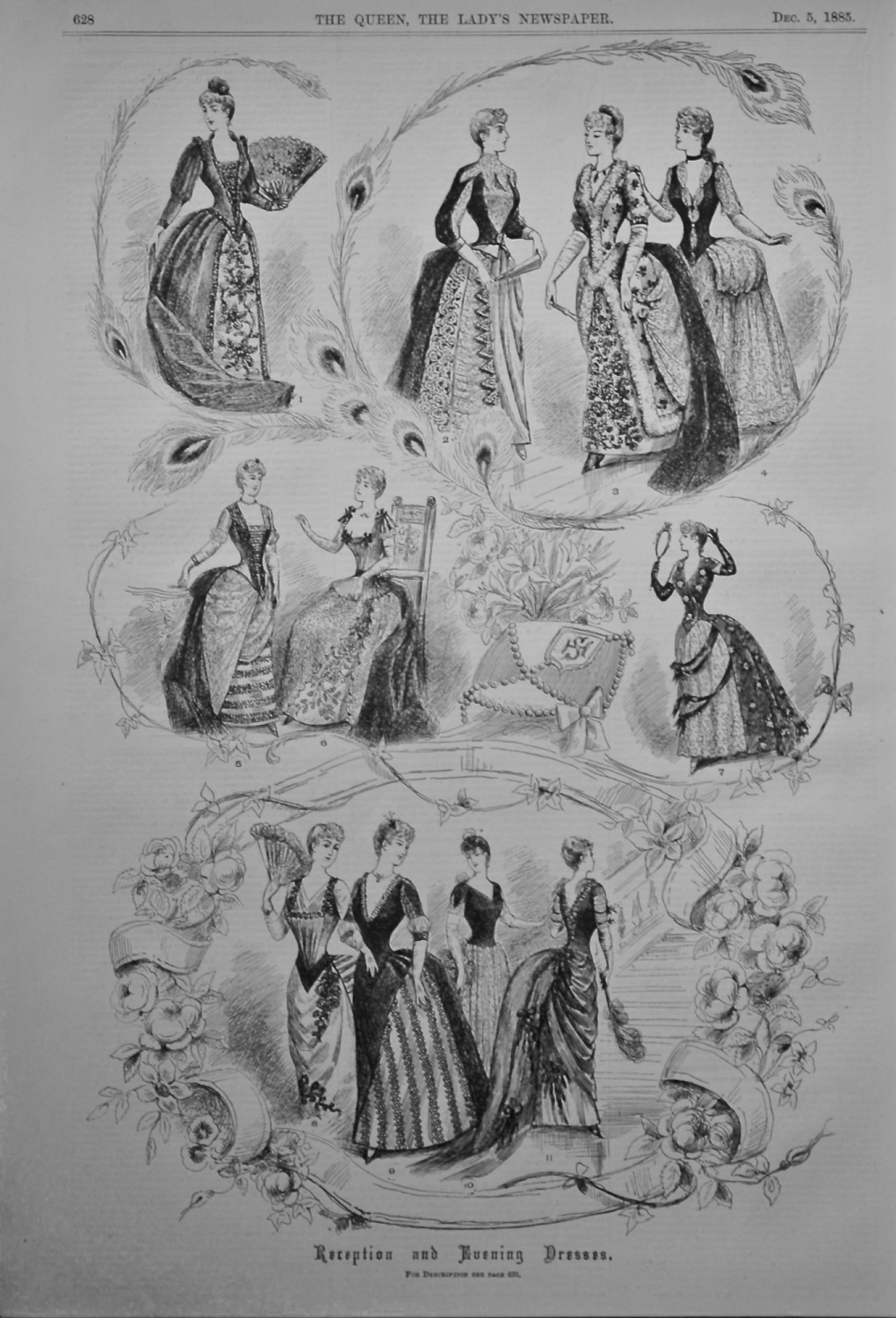 Reception and Evening Dresses. 1885.