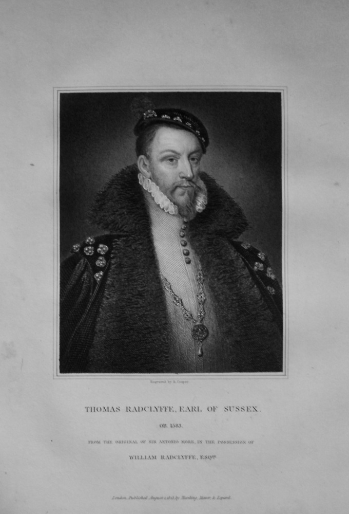 Thomas Radclyffe, Earl of Sussex.  1823.